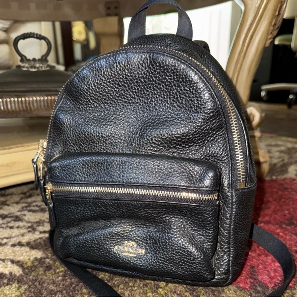 Coach Mini Charlie Pebbled Leather Backpack